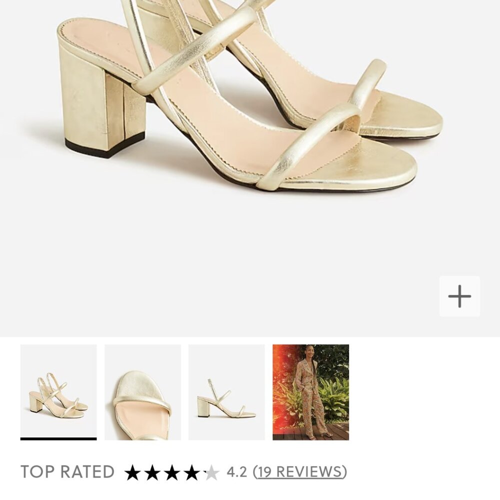 J Crew Metallic Block strappy Heels Sandals
